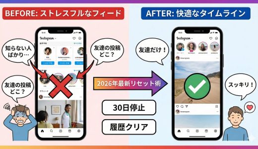 インスタおすすめ消したい人必見！2026年最新の非表示設定とリセット方法